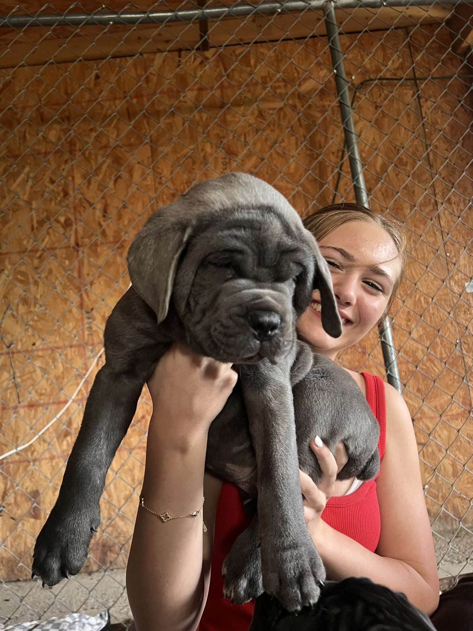 Addie with one of the Campione puppies